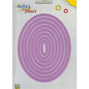 Multi Frame Die Glad gestippeld ovaal