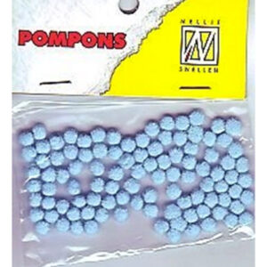 Mini pompoms 3mm Baby-blauw 100 pcs