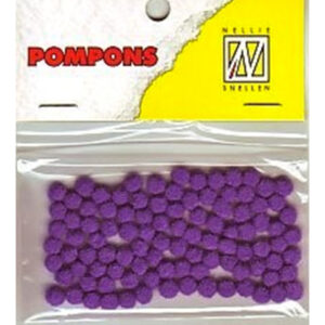 Mini pompoms 3mm Paars 100 pcs