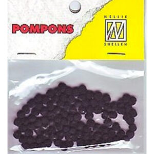 Mini pompoms 3mm Zwart 100 pcs