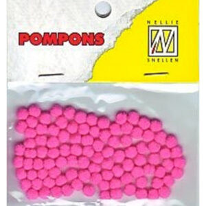 Mini pompoms 3mm Neon roze 100 pcs