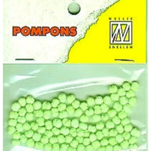 Mini pompoms 3mm Neon-groen 100 pcs