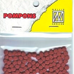 Mini pompoms 3mm Roest-bruin 100 pcs