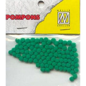 Mini pompoms 3mm Groen 100 pcs