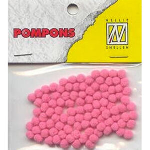 Mini pompoms 3mm Bloesem-roze 100 pcs