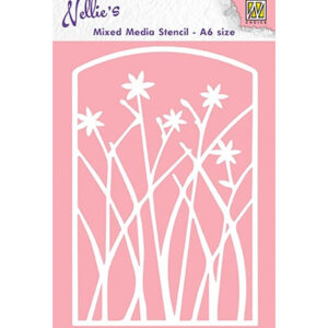 Mixed Media Stencils A6 size, Frame with flowers