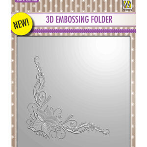 95113 - Nellie's Choice 3D embossing Folders Poinsetta Corner