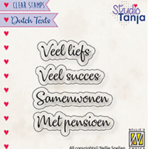 Clear stamps Dutch texts, Veel liefs etc..