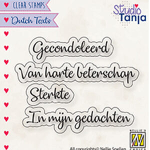 Clear stamps Dutch texts, Gecondoleerd etc..