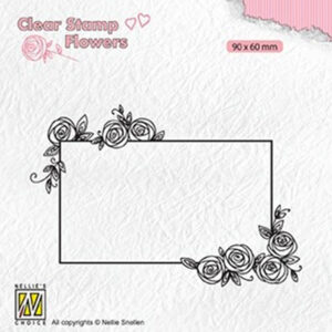 Clear stamps Flowers Rectangle frame with roses
