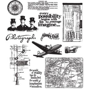 CMS124 Tim Holtz Large Cling Rubber Stamp Set Warehouse District