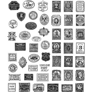 CMS338 Tim Holtz Cling Stamps Stamp Collector 7"X8.5"