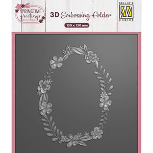 54139 - Nellie's Choice 3D Embossing Folder Eggshaped Flower Wreath