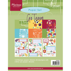 PK9207 - Marianne Design Paper set, Go team by Marleen