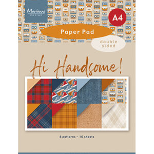 PK9208 - Marianne Design Paperpad, Hi Handsome! - A4 paper pad