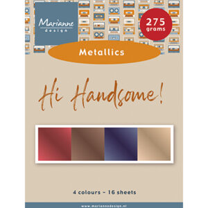 PK9210 - Marianne Design Paper pad, Hi Handsome! - metallics