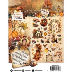 JMA-AW-PE42 - Jenine's JMA Paper Elements 35 collage elements Autumn In The Woods nr. 42