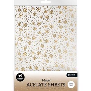 SL-ES-ACS16 - StudioLight SL Acetate sheet Snowflakes Gold Essentials nr. 16