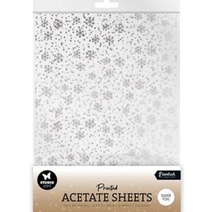 SL-ES-ACS17 - StudioLight SL Acetate sheet Snowflakes Silver Essentials nr. 17