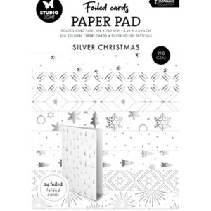 SL-ES-PP384 - StudioLight SL Foiled Cards Silver patterns Essentials nr. 384