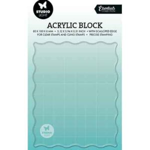 SL-ES-ASB09 - StudioLight SL Acrylic stamping block for clear and cling stamps with grid Essentials nr. 09