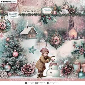 JMA-CB-CPP391 - Jenine's JMA Collage Paper Pad Backgrounds & Elements Christmas Blush nr. 391