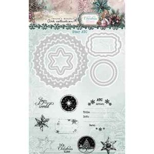 JMA-CB-SCD97 - Jenine's JMA Stamp and Cutting dies Star ATC Christmas Blush nr. 97