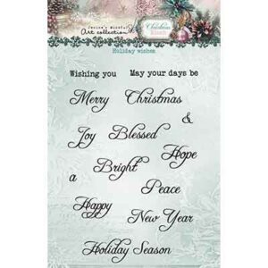 JMA-CB-STAMP884 - Jenine's JMA Clear Stamp Holiday wishes Christmas Blush nr. 884