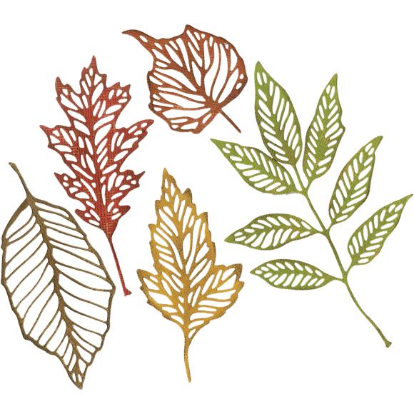 663094 Sizzix Thinlits Dies Skeleton Leaves By Tim Holtz 5/Pkg - Afbeelding 2