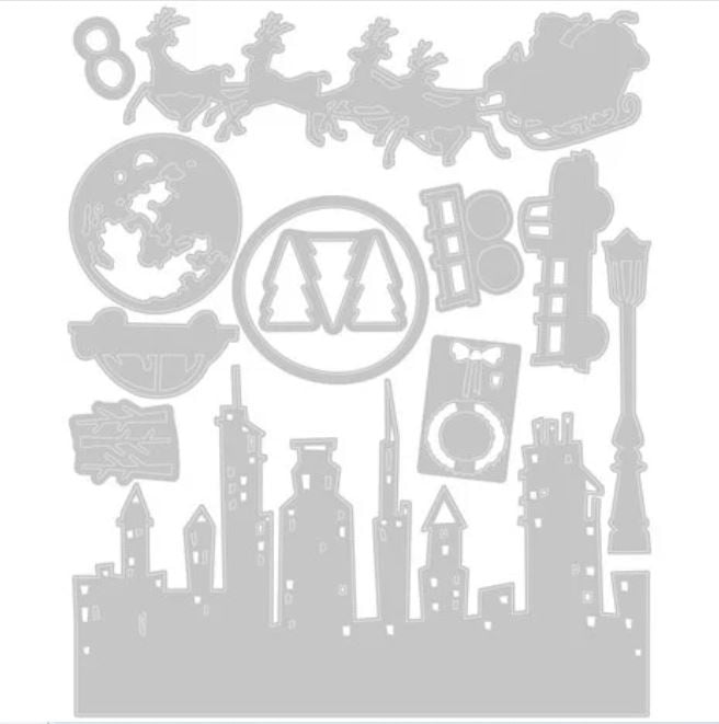 666718 Sizzix Thinlits Die by Tim Holtz Vault Christmas Magic - Afbeelding 2