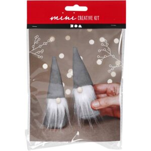 977429 Creativ Company Creative mini kit Scandinavische kerstkabouters 12 cm grijs