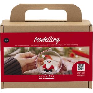 977493 Creativ Company Mini Hobbyset Boetseren Kerstman roodwit