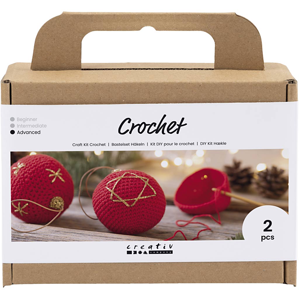 977586 Creativ Company Hobbyset Haken Kerstballen rood
