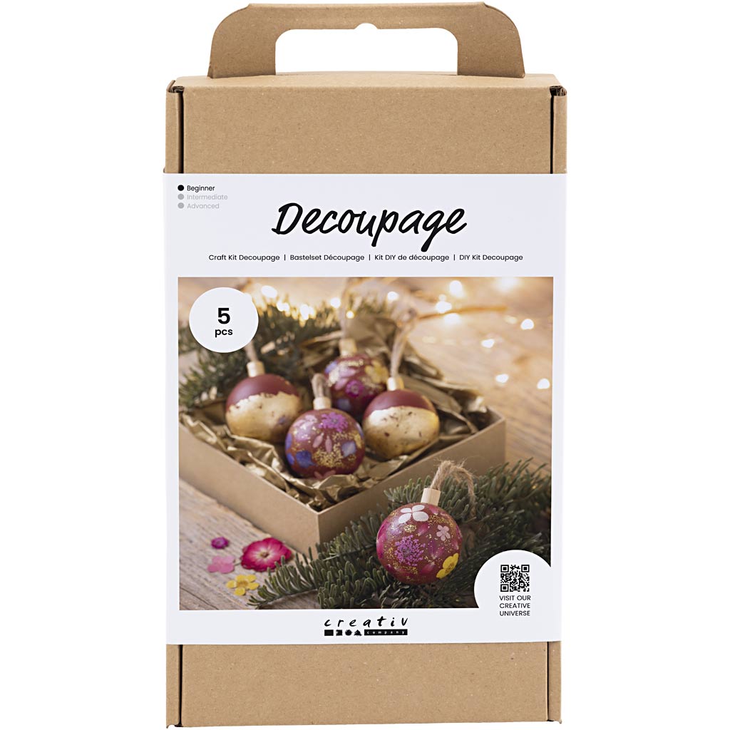 977590 Creativ Company Hobbyset Decoupage Gedroogde bloemen kerstrood