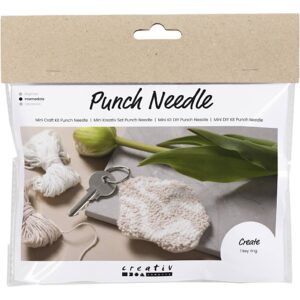 977631 Creativ Company Mini Hobbyset Punch Needle Sleutelhanger beige