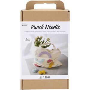 977632 Creativ Company Hobbyset Punch Needle Draagtas pastelkleuren