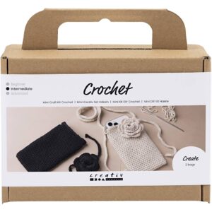 977633 Creativ Company Mini Hobbyset Haken Tas met roos