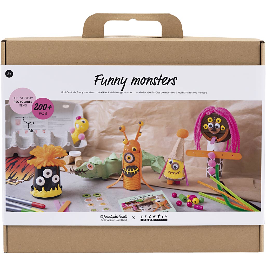977644 Creativ Company Maxi Creatieve Box Grappige Monsters diverse kleuren