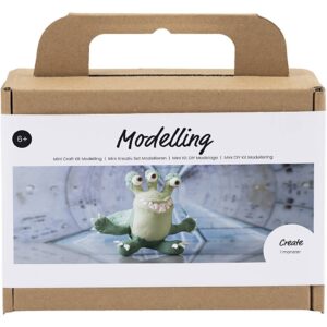977654 Creativ Company Mini Hobbyset Boetseren Monster Lulu lichtgroen donkergroen