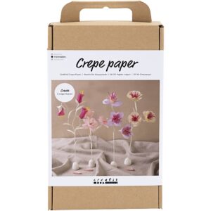 977666 Creativ Company Hobbyset Cr?pepapier Bloem pastelkleuren