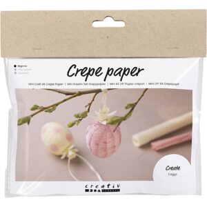 977667 Creativ Company Mini Hobbyset Cr?pepapier Eieren lichtroze lichtgeel