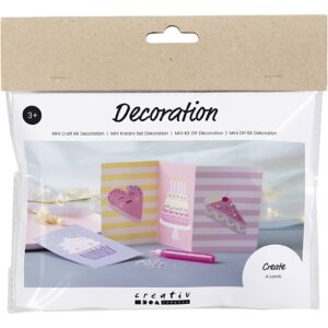 977670 Creativ Company Mini Hobbyset Decoratie Taartjes pastel roze pastel paars pastel geel