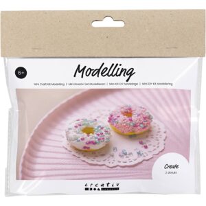 977671 Creativ Company Mini Hobbyset Boetseren Donuts roze turquoise wit geel