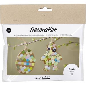 977683 Creativ Company Mini Hobbyset Decoratie Ei en kip zwart bruin wit diverse kleuren