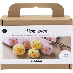 977684 Creativ Company Mini Hobbyset Pompom Kuikens diverse kleuren