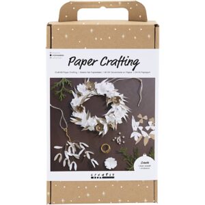 977700 Creativ Company Hobbyset Papier Kunst Krans wit licht naturel