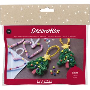 977706 Creativ Company Mini Hobbyset Decoratie Hartjes en kerstbomen