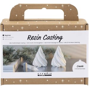 977711 Creativ Company Mini Hobbyset Hars Gieten Kerstbomen wit