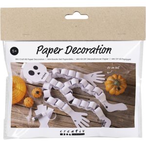 977717 Creativ Company Mini Hobbyset Decoraties van Papier Skelet zwartwit