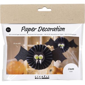 977718 Creativ Company Mini Hobbyset Decoraties van Papier Vleermuizen zwart wit